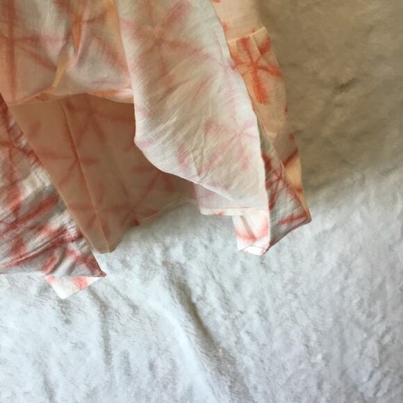 Loft Coral Cream Star Tie Dye Peplum Cami - Picture 5 of 13